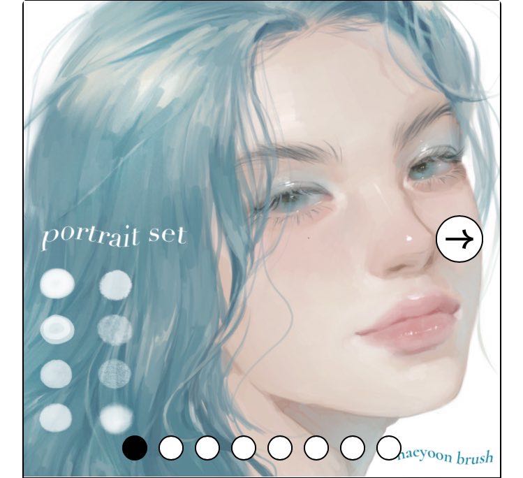 HAEYOON Portrait brush set (8) for Procreate