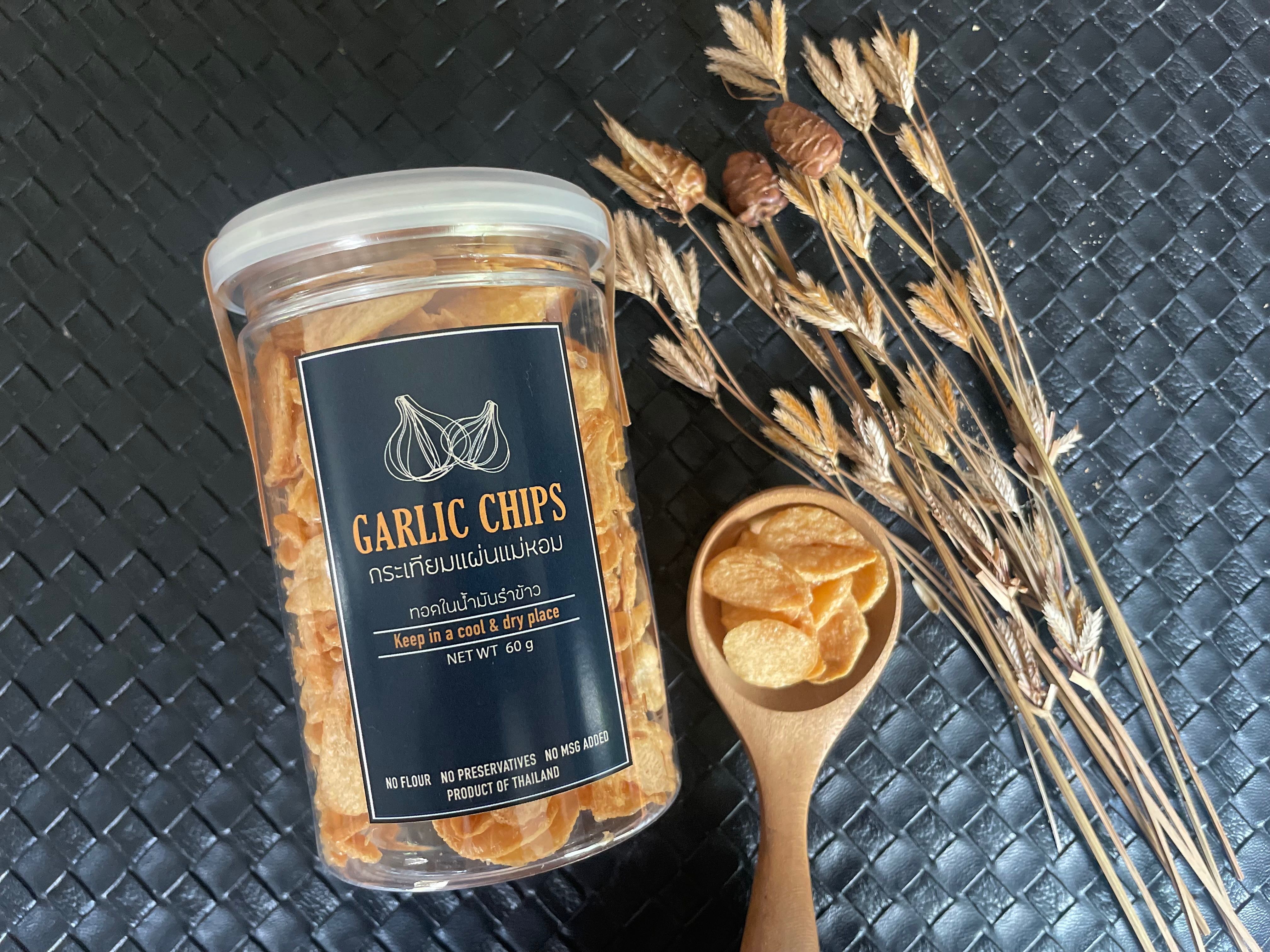 กระเทียมแผ่น Garlic Chips (กระปุก)