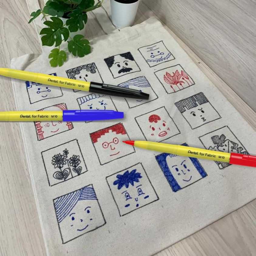 ปากกาเขียนผ้า Pentel M10 กันน้ำ ซักได้ สำหรับร้านซักรีด งานศิลปะ เพ้นท์ผ้า
