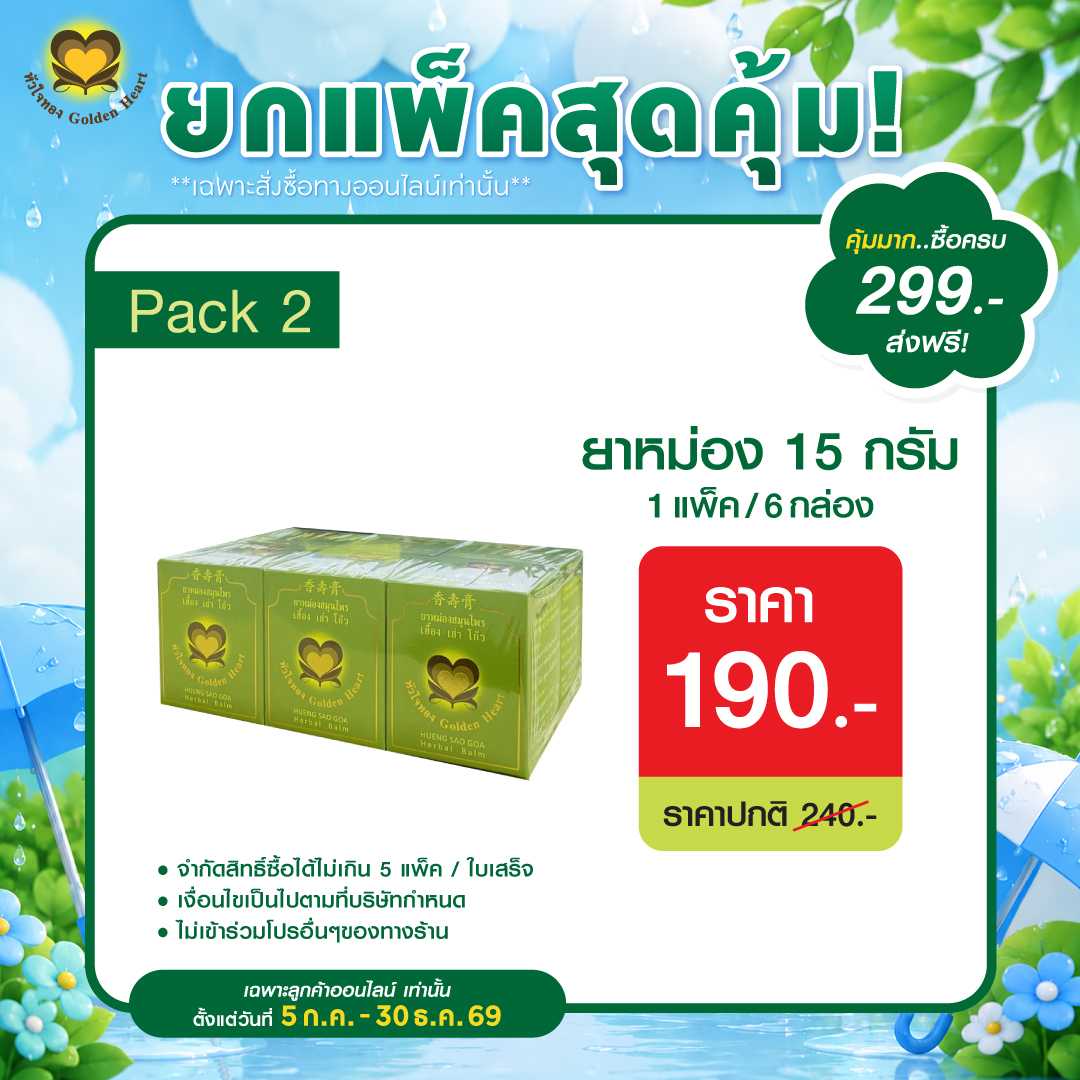 ยาหม่อง 15 ก. (โปรยกแพ็คสุดคุ้ม)