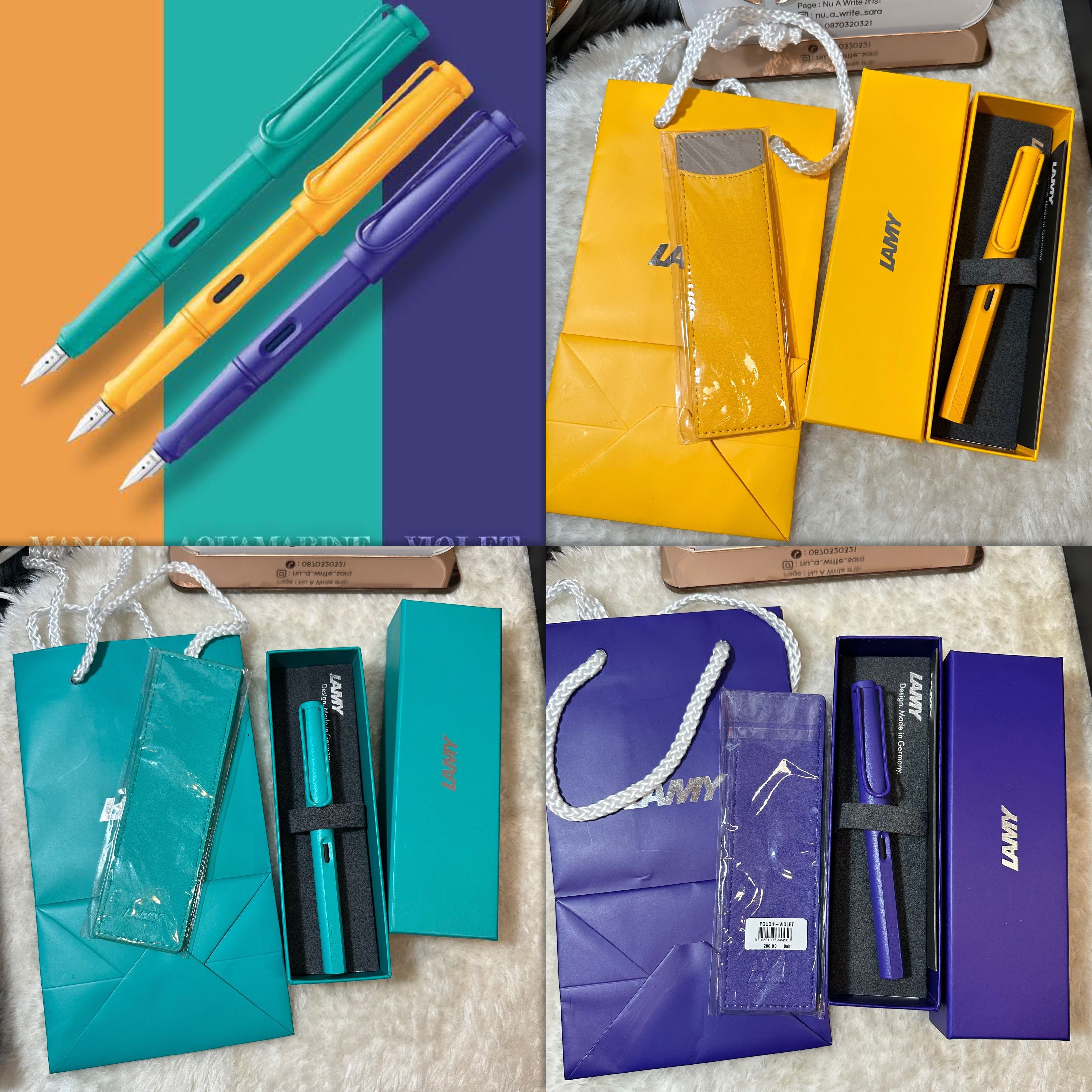 Lamy Safari Candy Violet,Aqua,Mango 2020