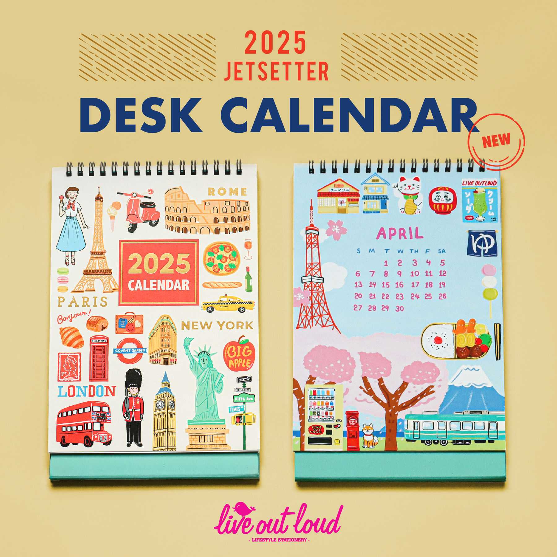 2025 Jetsetter Desk Calendar (Live Out Loud x LMO LMO) ปฏิทินตั้งโต๊ะสุดน่ารัก