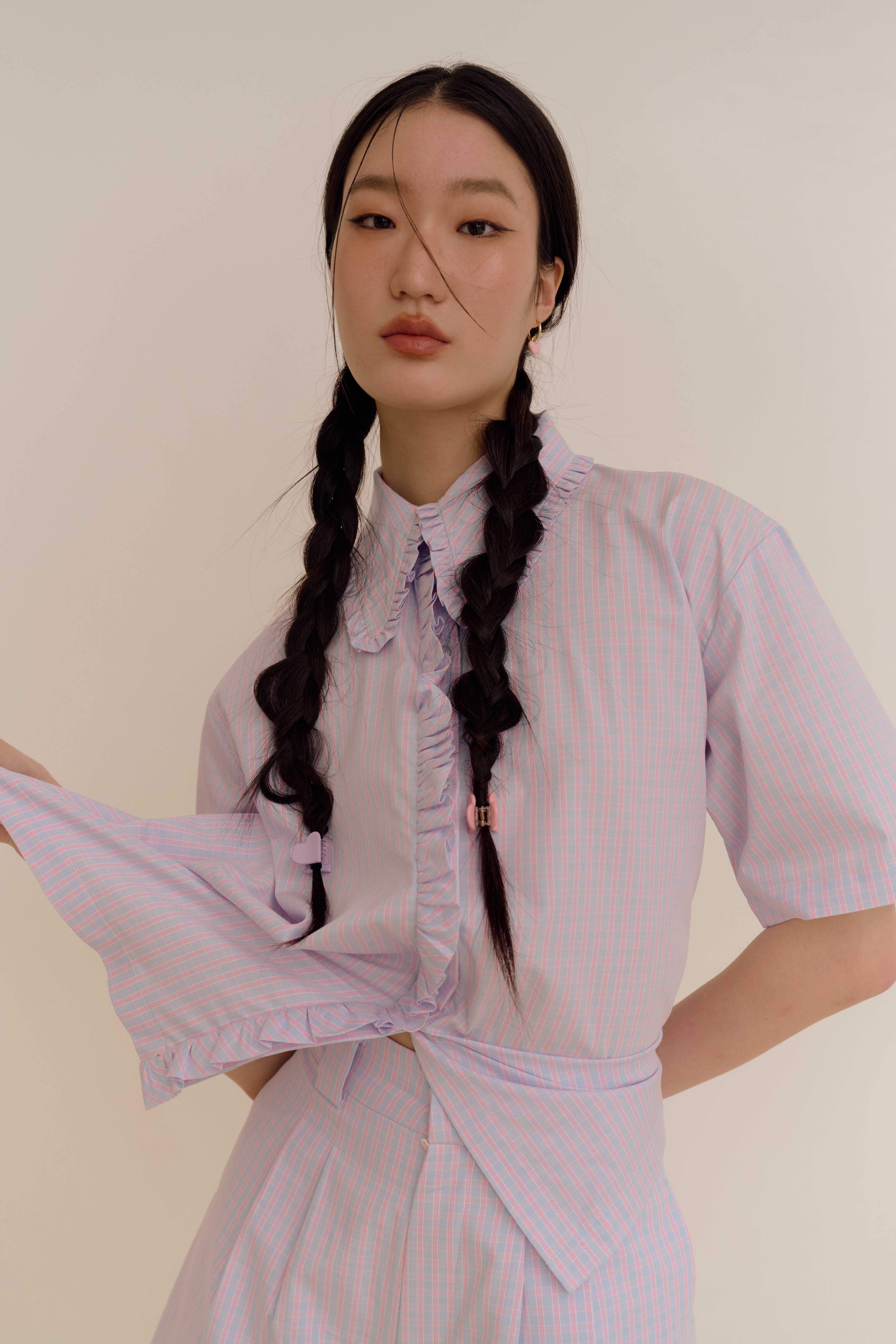 Butter scotch shirt เสื้อเชิ้ตแขนสั้นลายสก็อต ทรงหลวม ผ้าคอตตอนใส่สบาย
