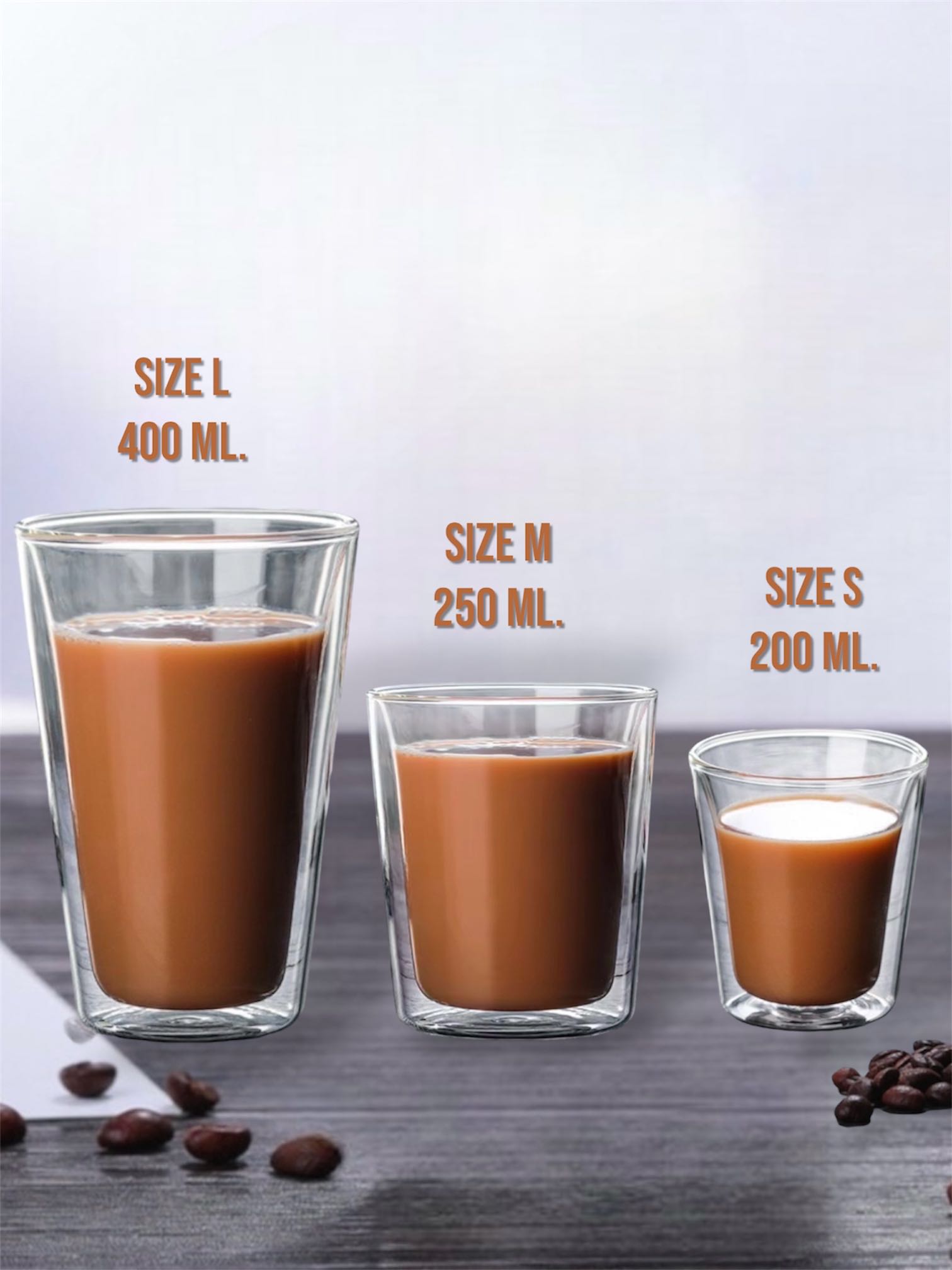 ☕️ 𝘿𝙤𝙪𝙗𝙡𝙚 𝙇𝙖𝙮𝙚𝙧 𝙂𝙡𝙖𝙨𝙨 : 𝗩-𝗦𝗵𝗮𝗽𝗲 🍹 แก้ว 2 ชั้น  ทรงปากบาน