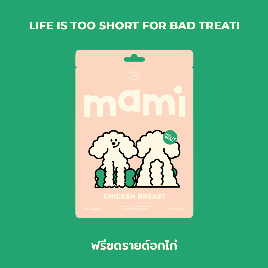 mami YUMMY FREEZE DRIED - CHICKEN BREAST อกไก่ ฟรีซดาย (40 g.)