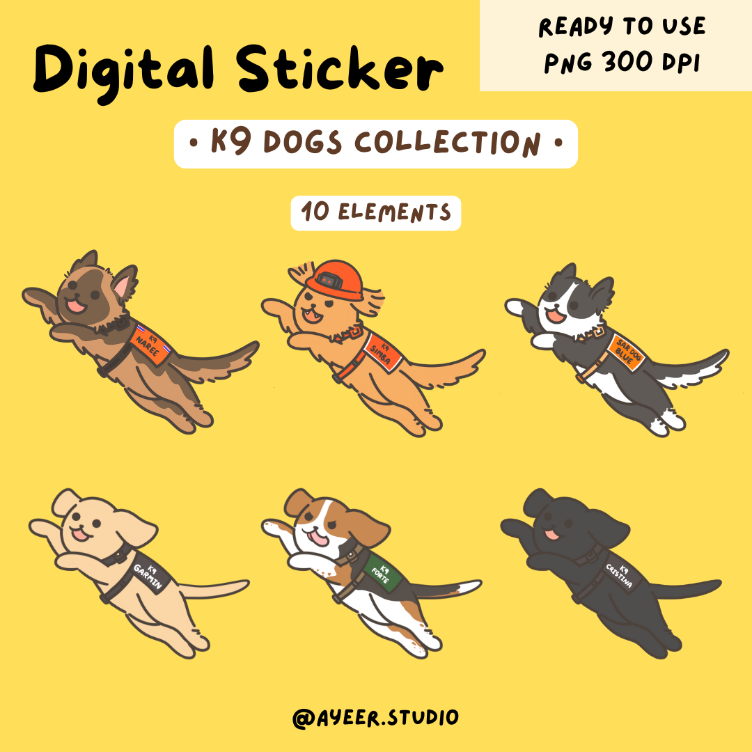 ดิจิตอลสติ๊กเกอร์ - K9 Dogs Collection