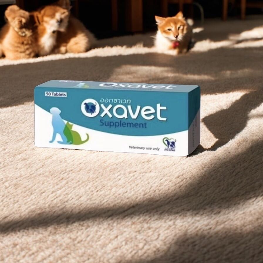 Oxavet อาหารเสริมลดการเกิด-สลายนิ่ว Oxalate, Urate ในสุนัขและแมว(1 กล่อง 50 เม็ด)