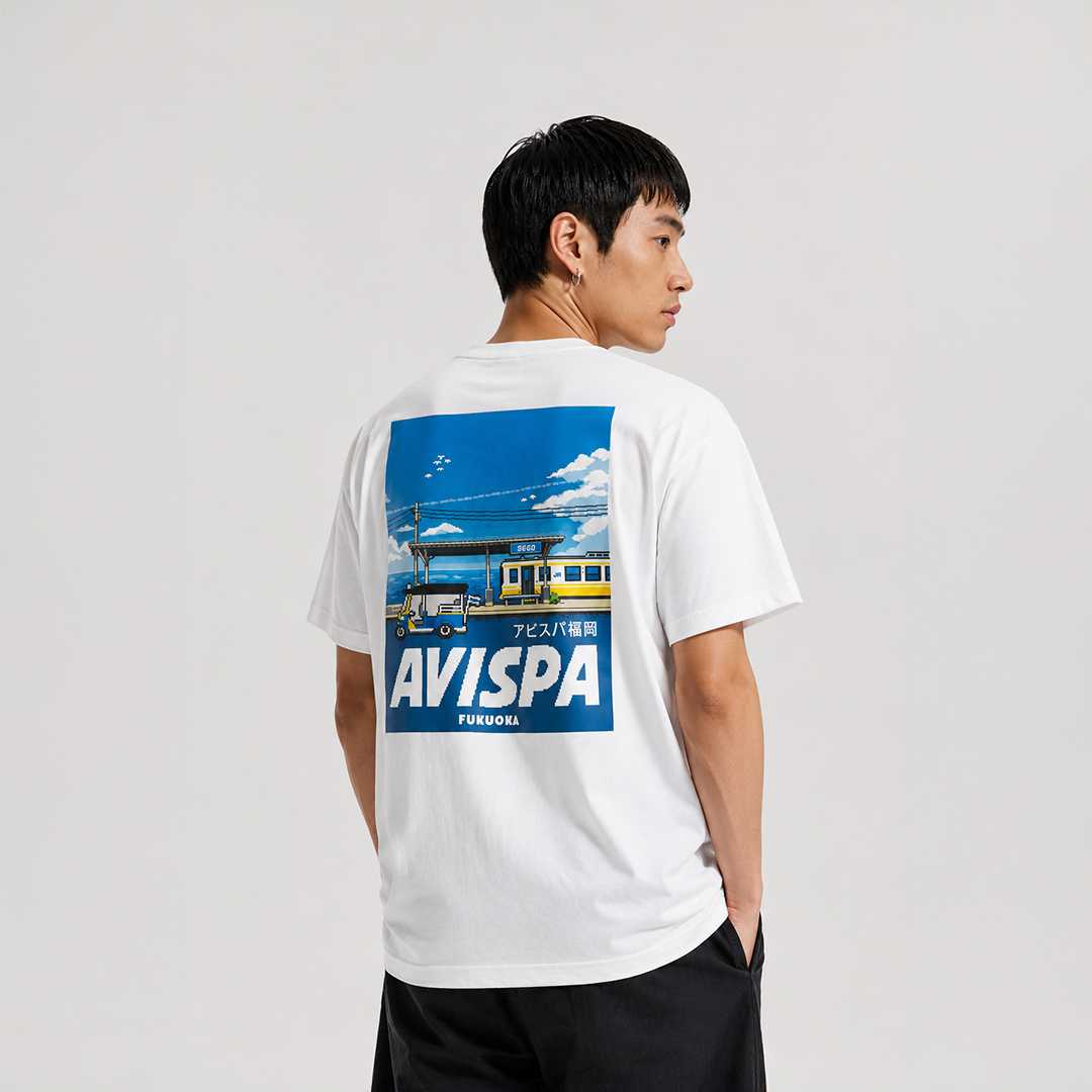 AE905 เสื้อยืดโอเวอร์ไซส์:ตุ๊กๆ สีขาว