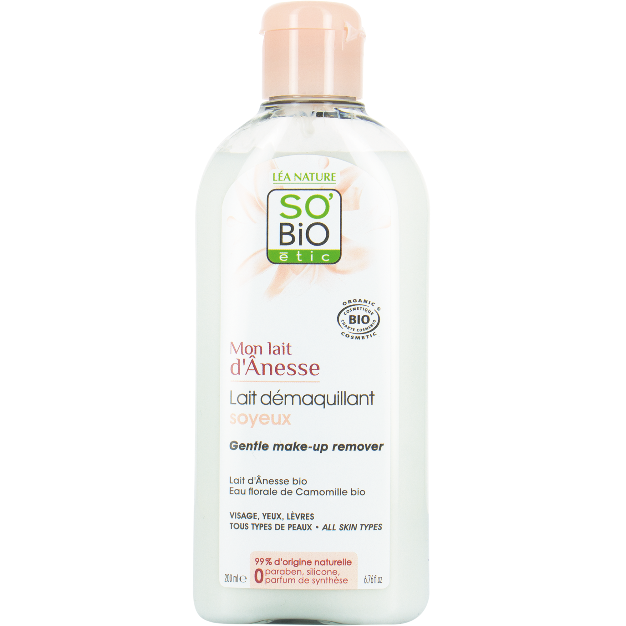 SO'BiO etic | Mon Lait D'Aness Milky Gentle Make-up Remover 200ml. ทำความสะอาดผิว สูตรเนื้อน้ำนม