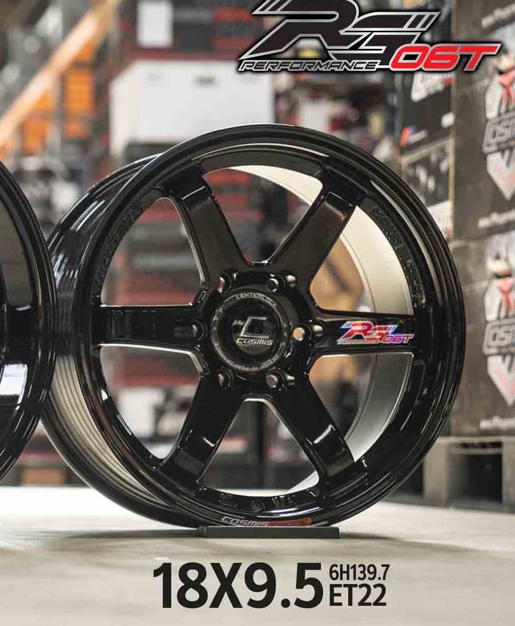 แม็กซ์ RG-06T(TD256) 18X9.5 6X139.7 ET25 CB.106 DEEP-BLACK+PLATE  (สีดำพิเศษ+เพลท)Custom