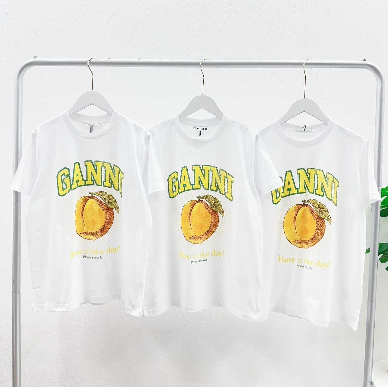 Ganni Lemon T-Shirt (White/Orange)