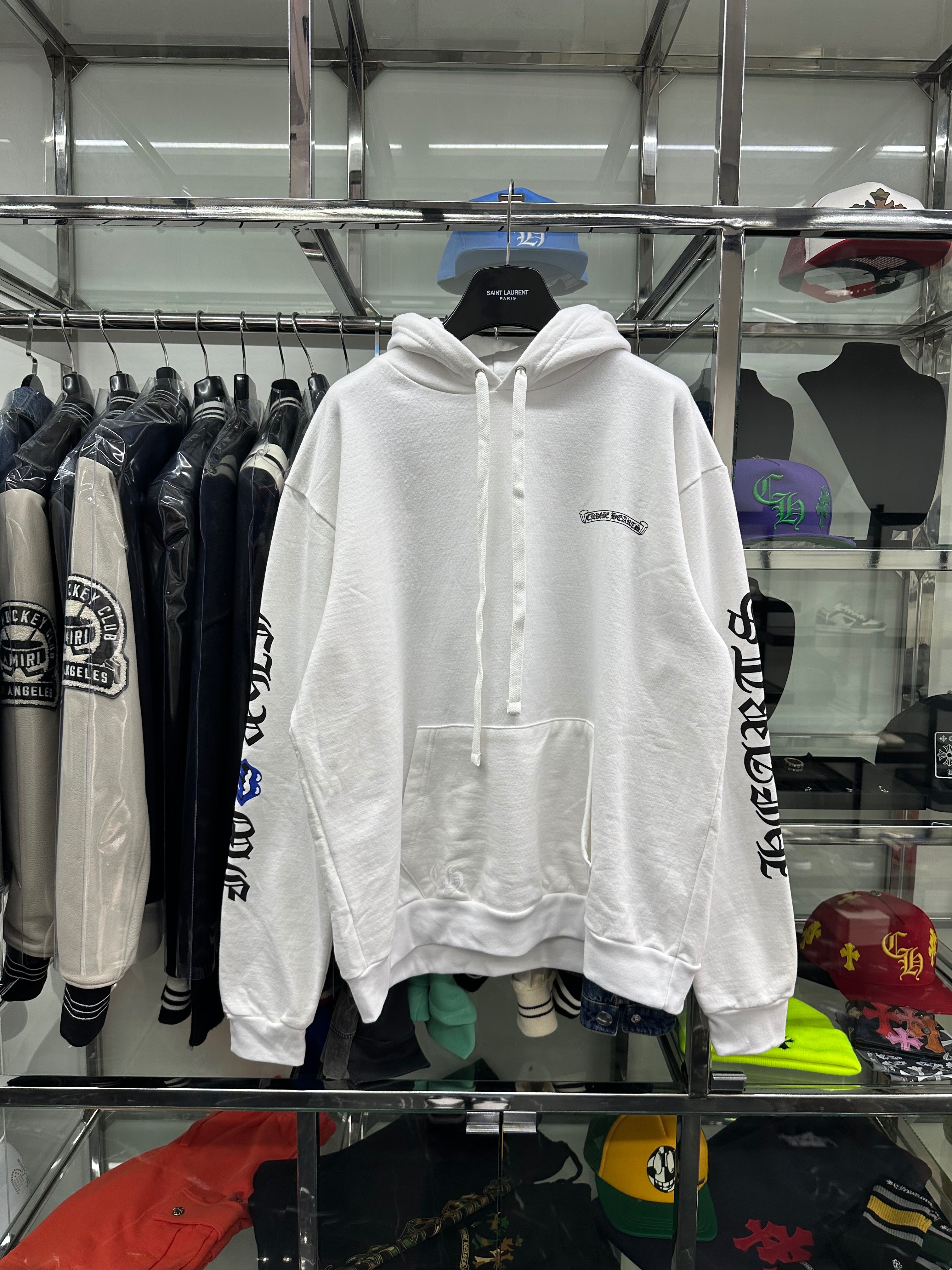Chrome Hearts x Rolling Stones White Hoodies