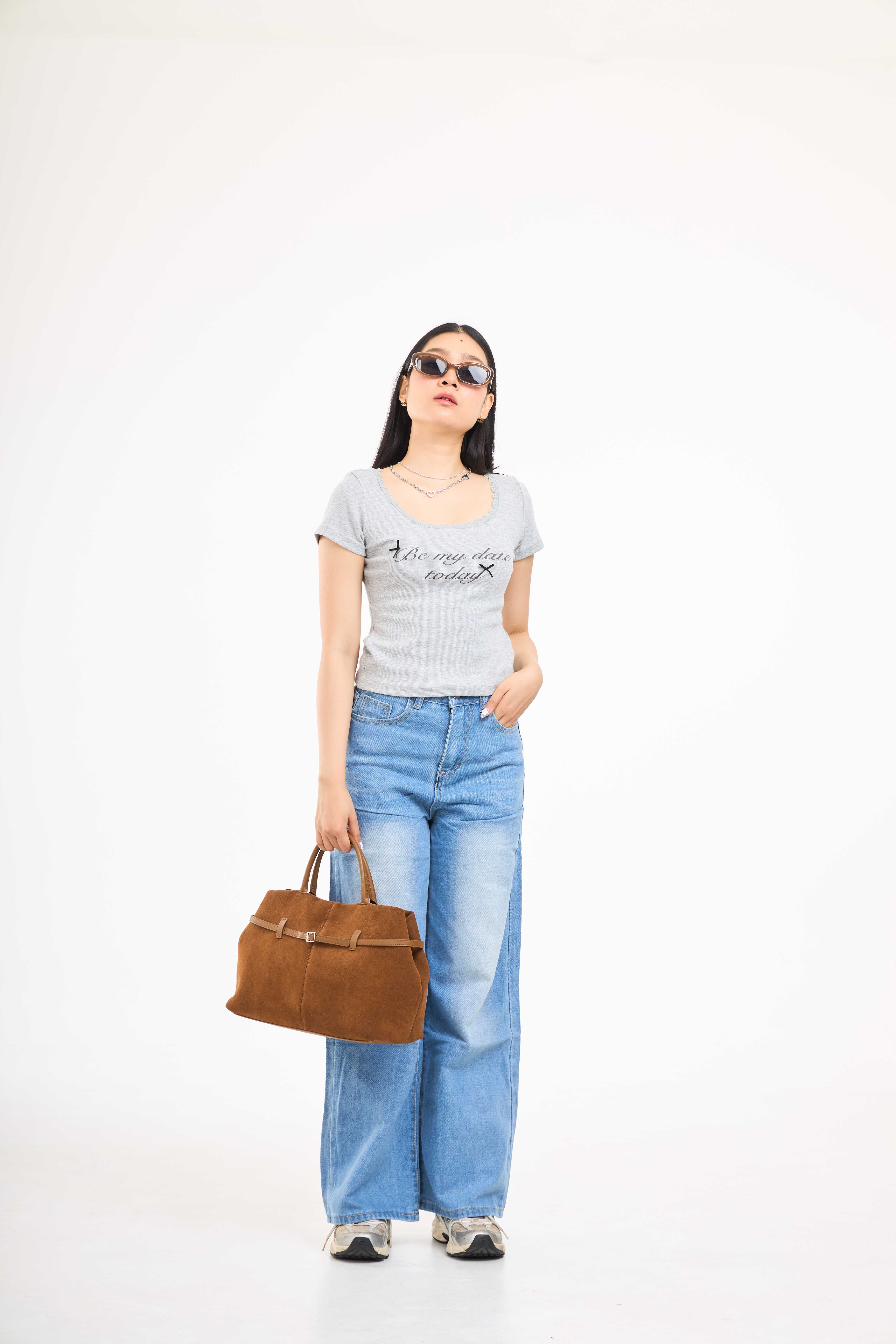 เสื้อครอปปักติดโบว์น่ารักๆ - Be my date crop
