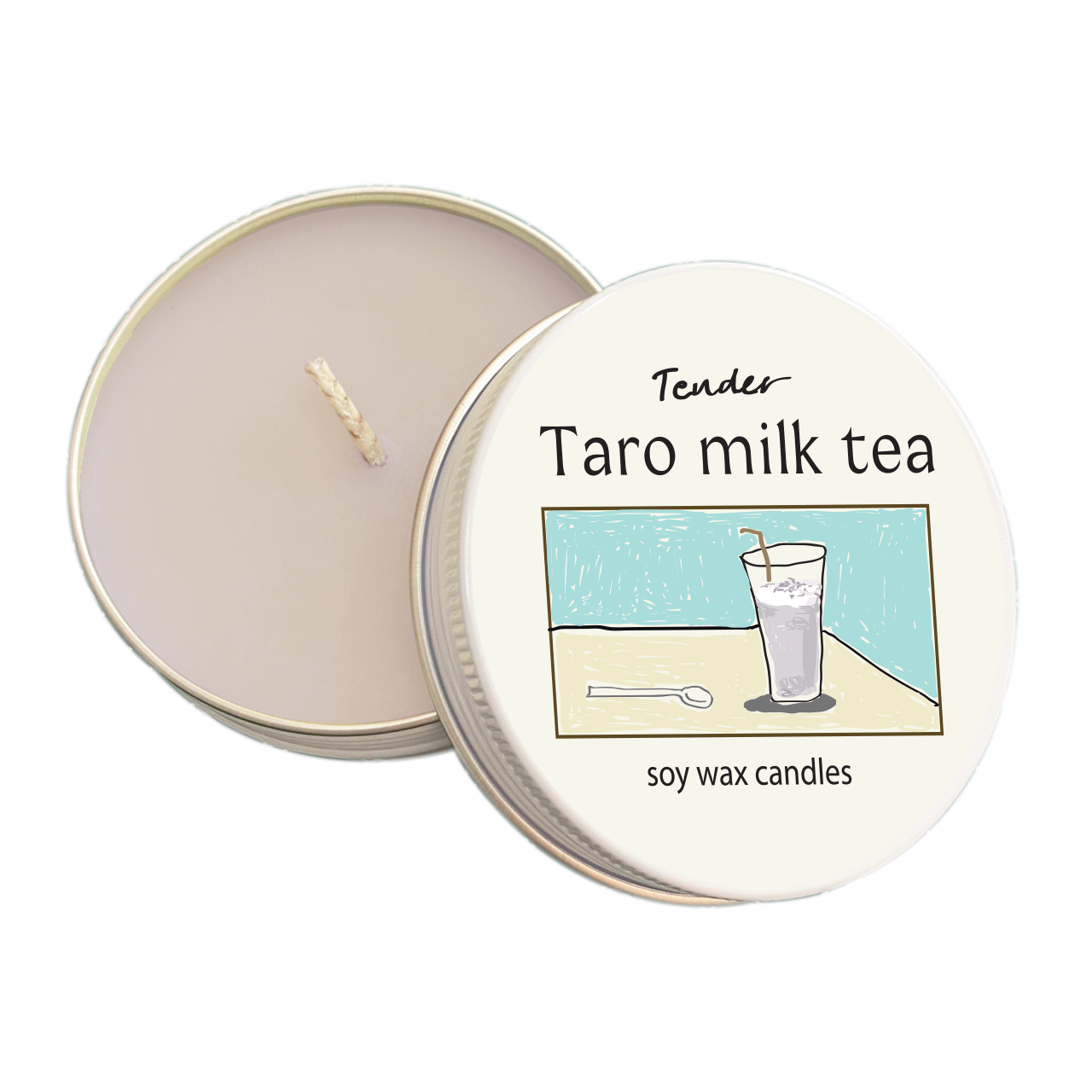 Summerstuff.marine - SOY WAX CANDLES กลิ่น TARO MILK TEA (60 g) - เทียนหอม เทียนหอมไขถั่วเหลือง