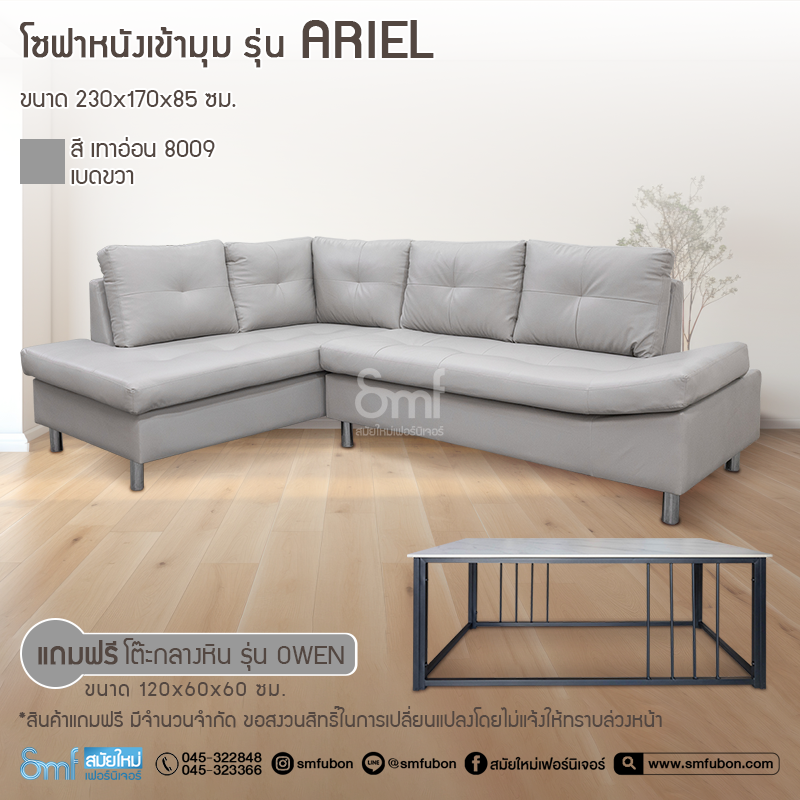 โซฟาหนังเข้ามุม รุ่น Ariel
