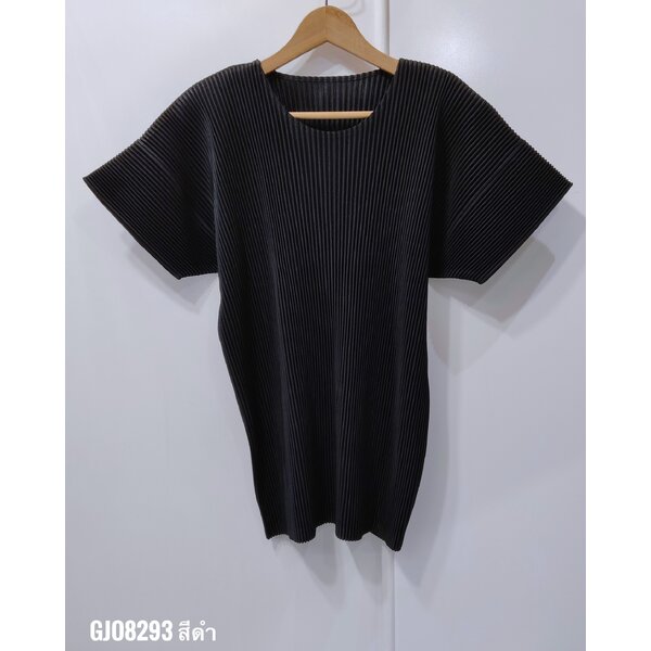 UNISEX 2MUAY รุ่น GJO8293 เสื้ออัดพลีท THICK ROUND NECK PLEATED TOP 6 สี FREE SIZE