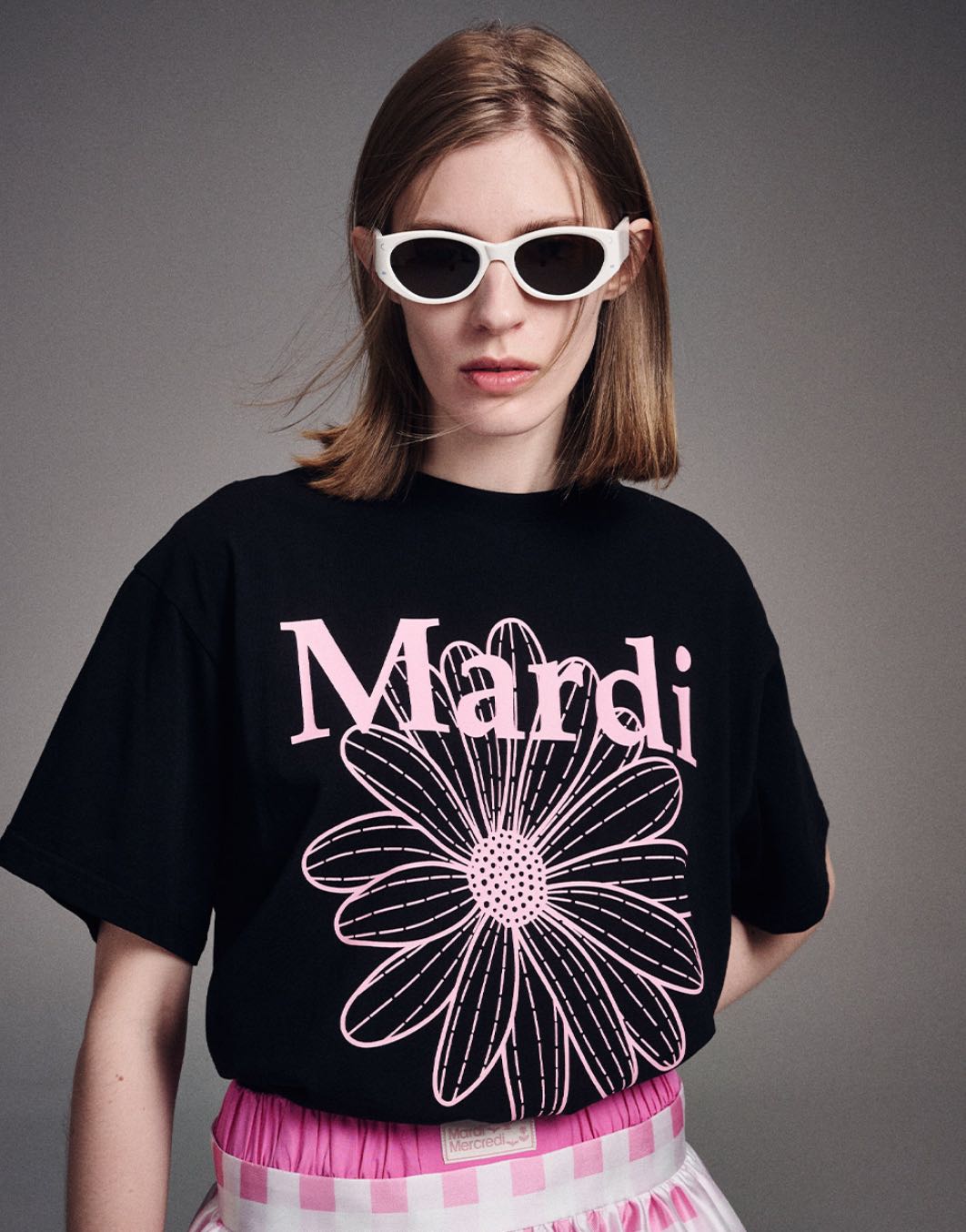 TSHIRT FLOWERMARDI_BLACK PINK