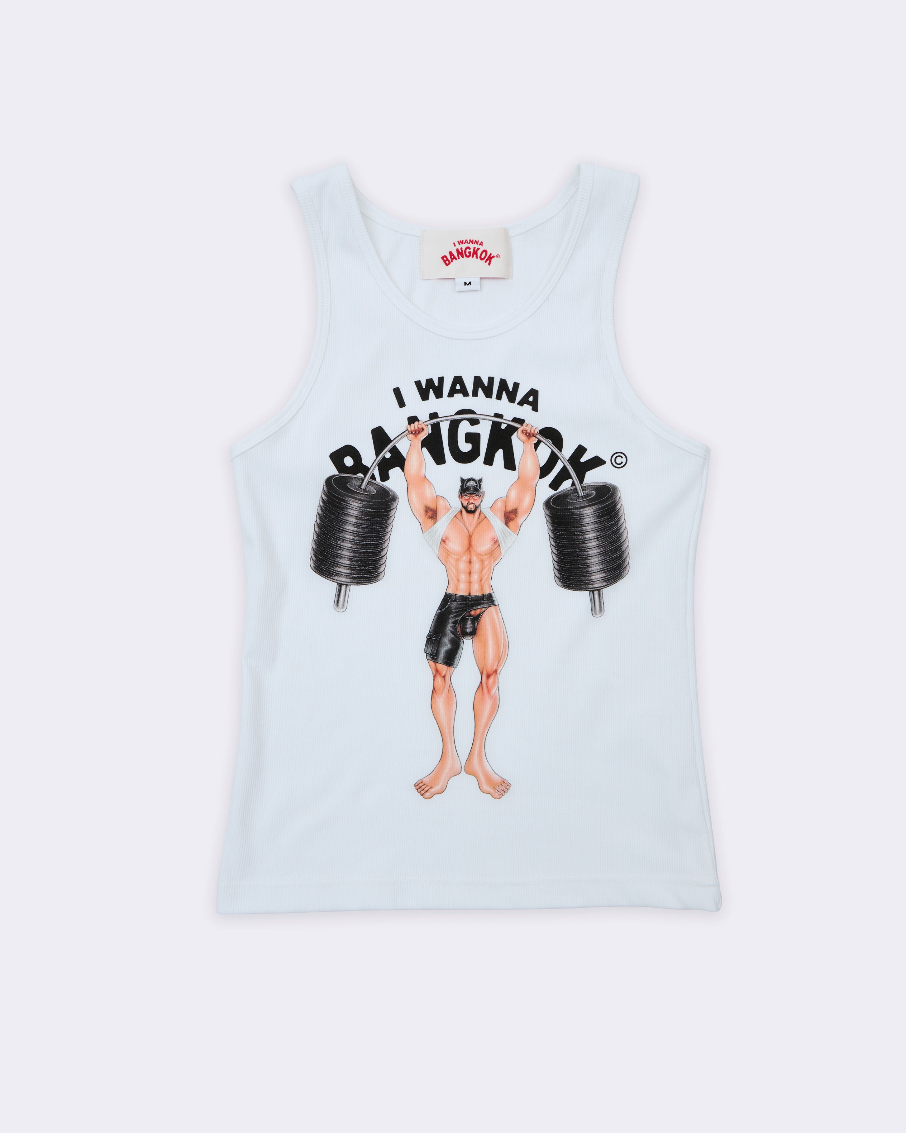White GYM Bro Tank top