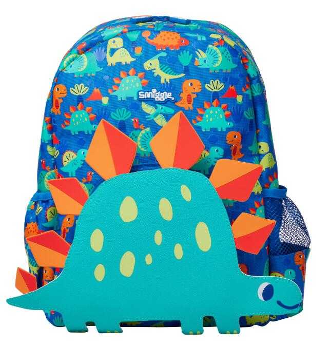 กระเป๋านักเรียนSmiggle กระเป๋า ลายไดโน มีหมวก  ขนาด 14 นิ้ว ของแท้ พร้อมส่งในไทย💕✔