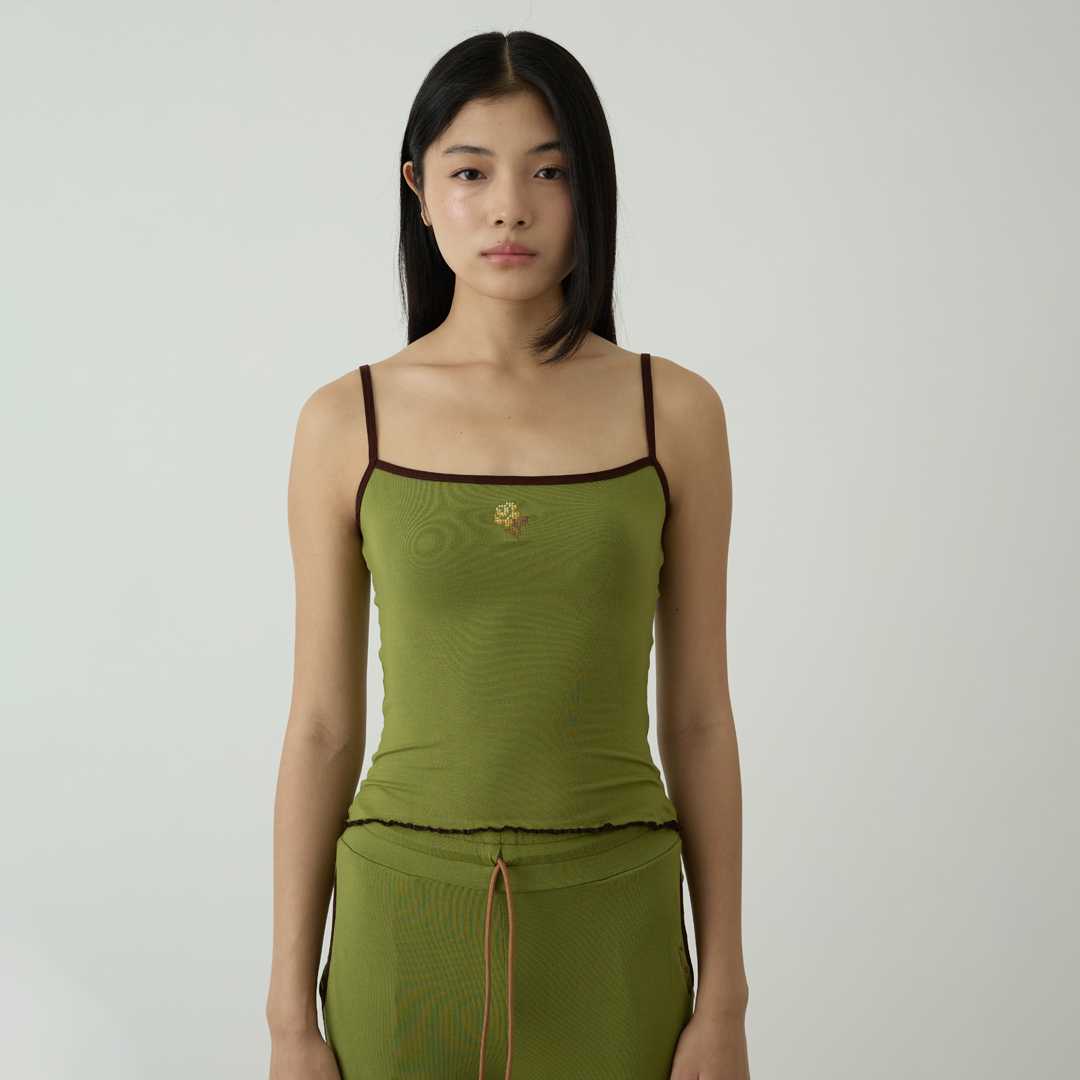 BLACKDOG BKK -  Lazy top   เสื้อสายเดี่ยวปักลาย - AW2501