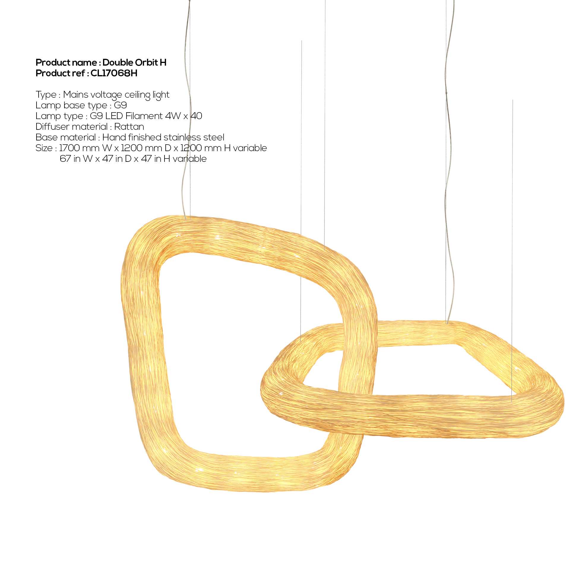 Double Orbit H (Ceiling Light)