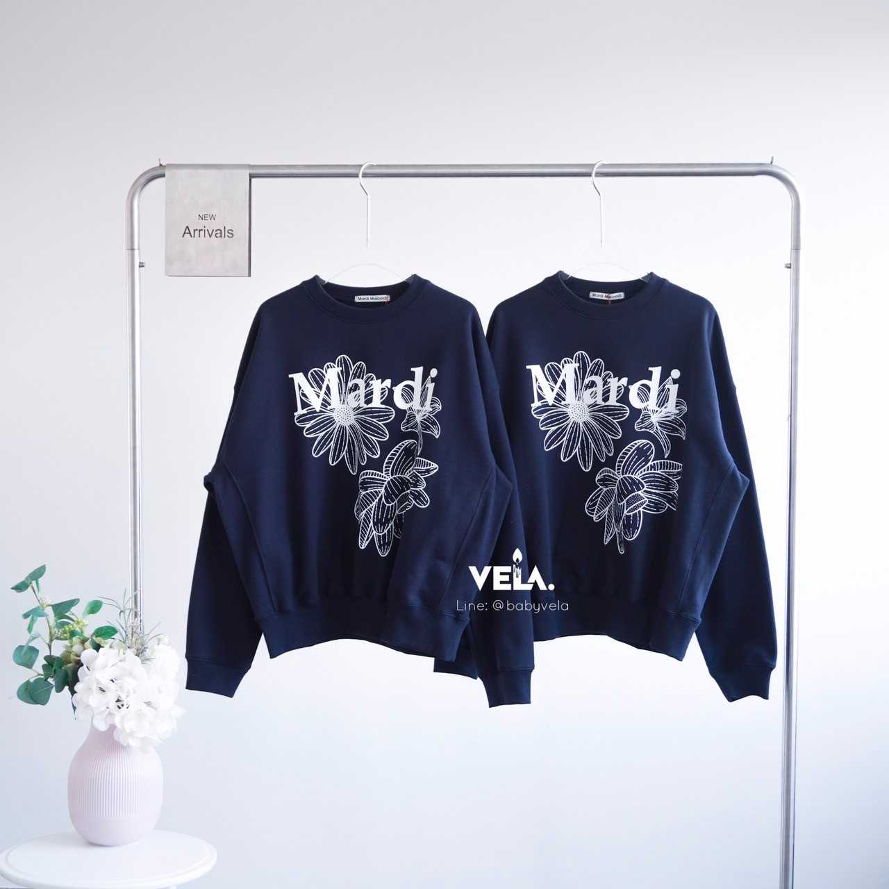 Mardi Sweatshirt Triple Flower (Navy White)