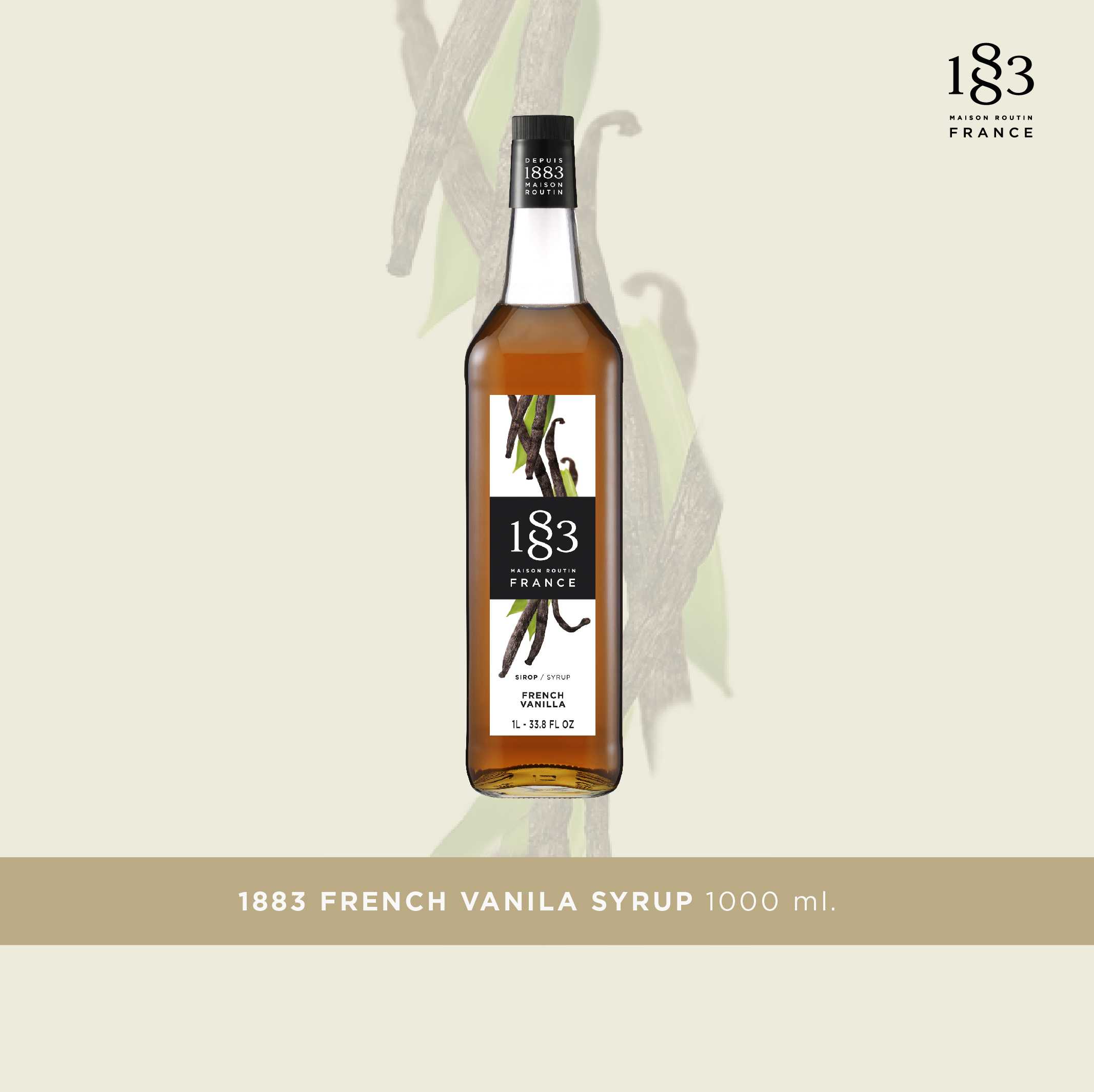 1883 FRENCH VANILLA FLAVORED SYRUP 1000 ml.