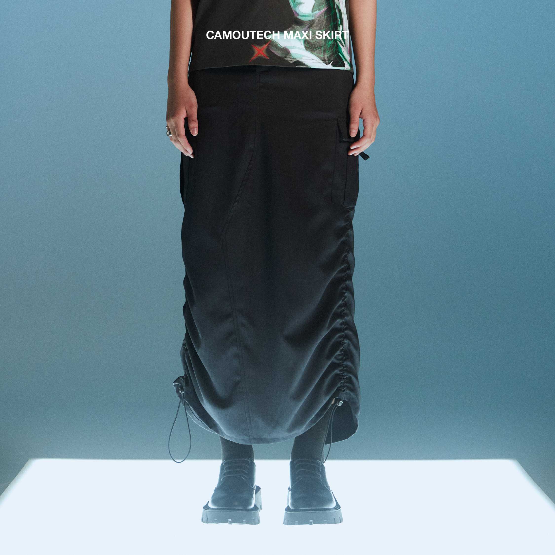 Dark Grey Maxi Skirt  'CAMOUTECH'