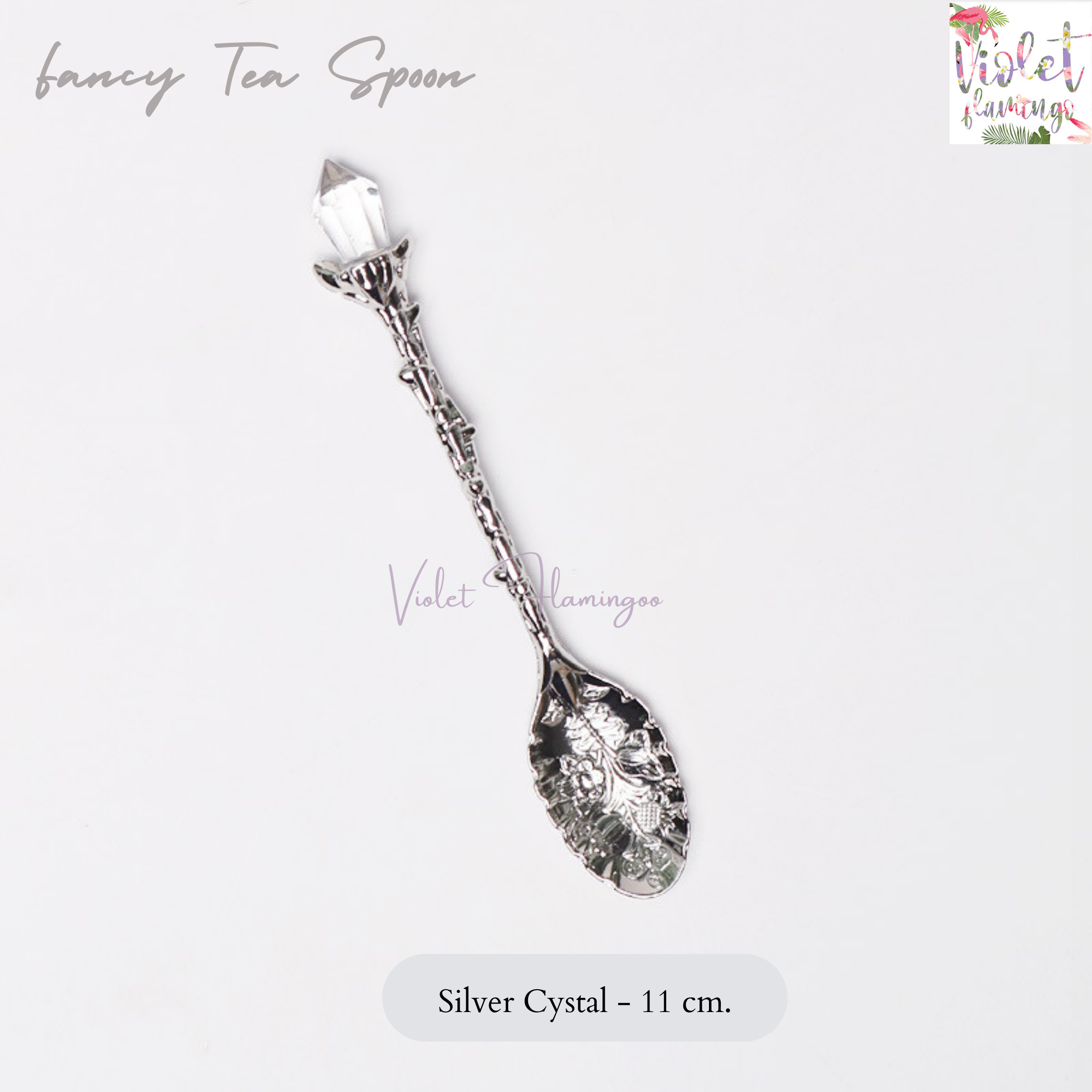 ช้อนกาแฟ ช้อนชา/ช้อนขนม สแตนเลสเงิน Silver Fancy Coffee Spoon