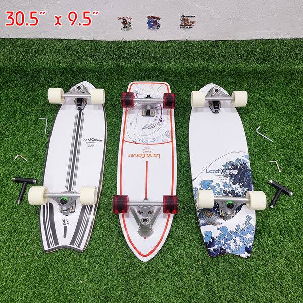 0202 Surf skate RareAnt บอร์ด 30.5x9.5 นิ้ว ทรัค CX7 ล้อ 65mm เซิร์ฟสเก็ตแผ่นกว้างยืนง่าย