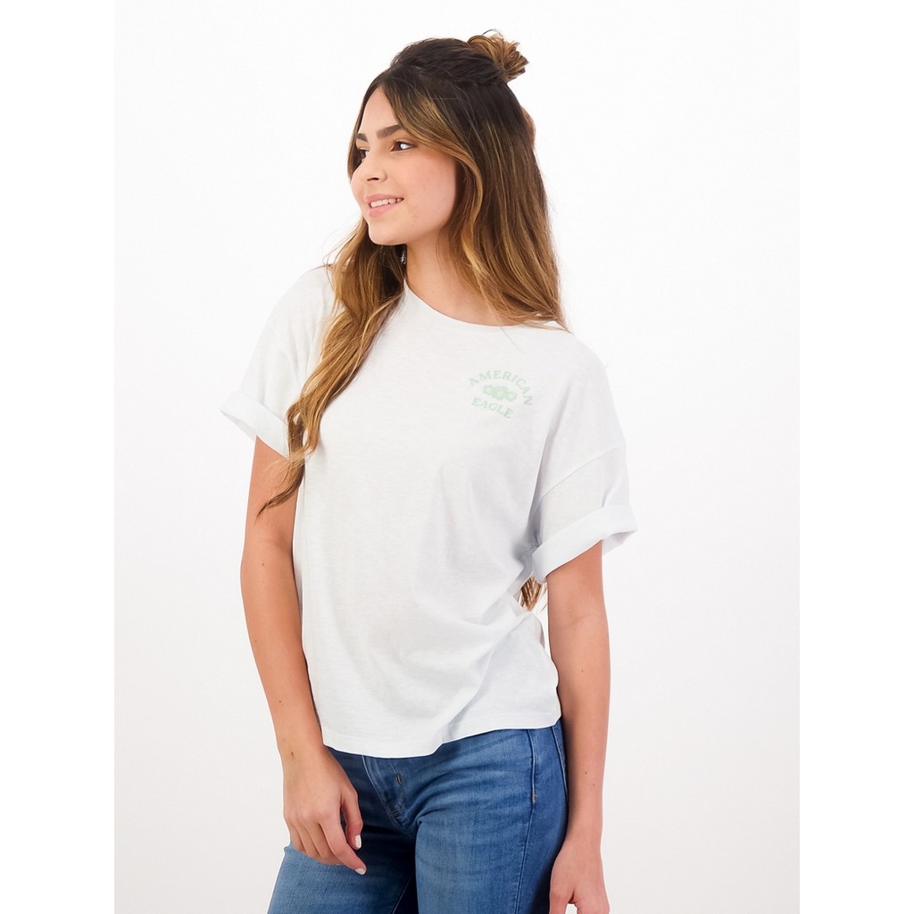 American Eagle เสื้อยืดผู้หญิง 8197 AE BRANDED SANTA MONICA TEE MFO PGD สี LIME - 037-8197-759