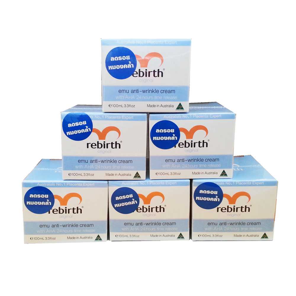 Rebirth Emu Anti-Wrinkle Cream with AHA 100 g. ( 6 กระปุก )