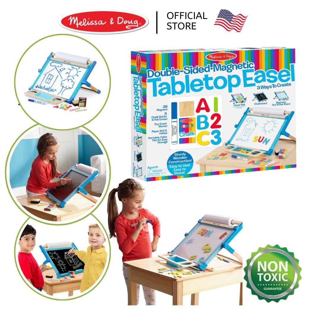 (ของแท้ USA)กระดานดำ แม่เหล็ก ไวท์บอร์ด ชอล์คบอร์ด อุปกรณ์ Deluxe Double Sided Tabletop Easel 2790