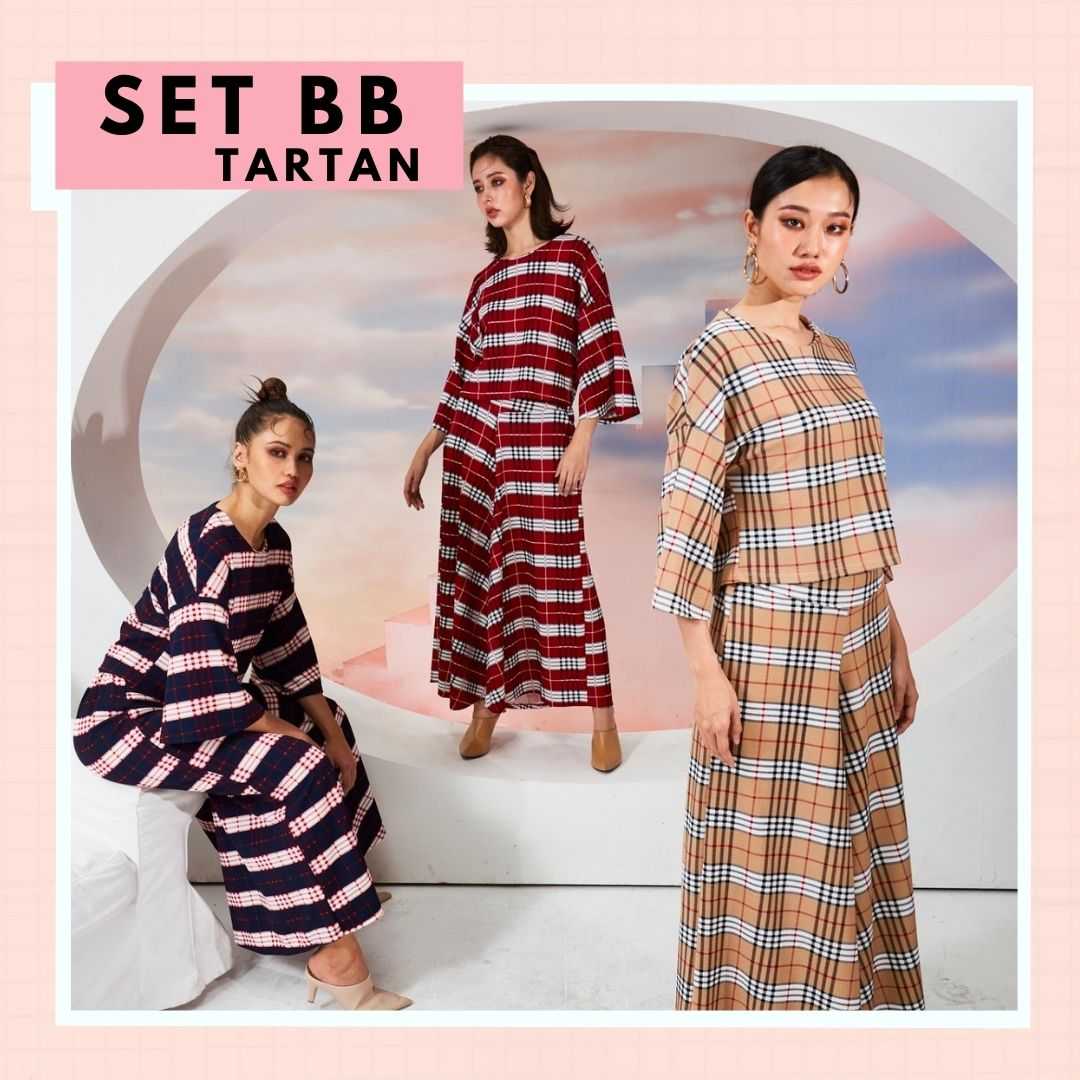 Set Bamboo Tartan ชุดเซ็ทกางเกงลายสก็อต