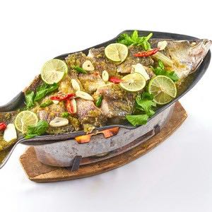 ปลากระพงนึ่งมะนาว • Steam Seabass with Spicy Chili and Lemon Sauce