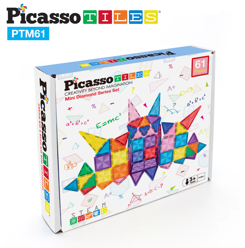PicassoTiles Mini Diamond 61 Pc Travel Set