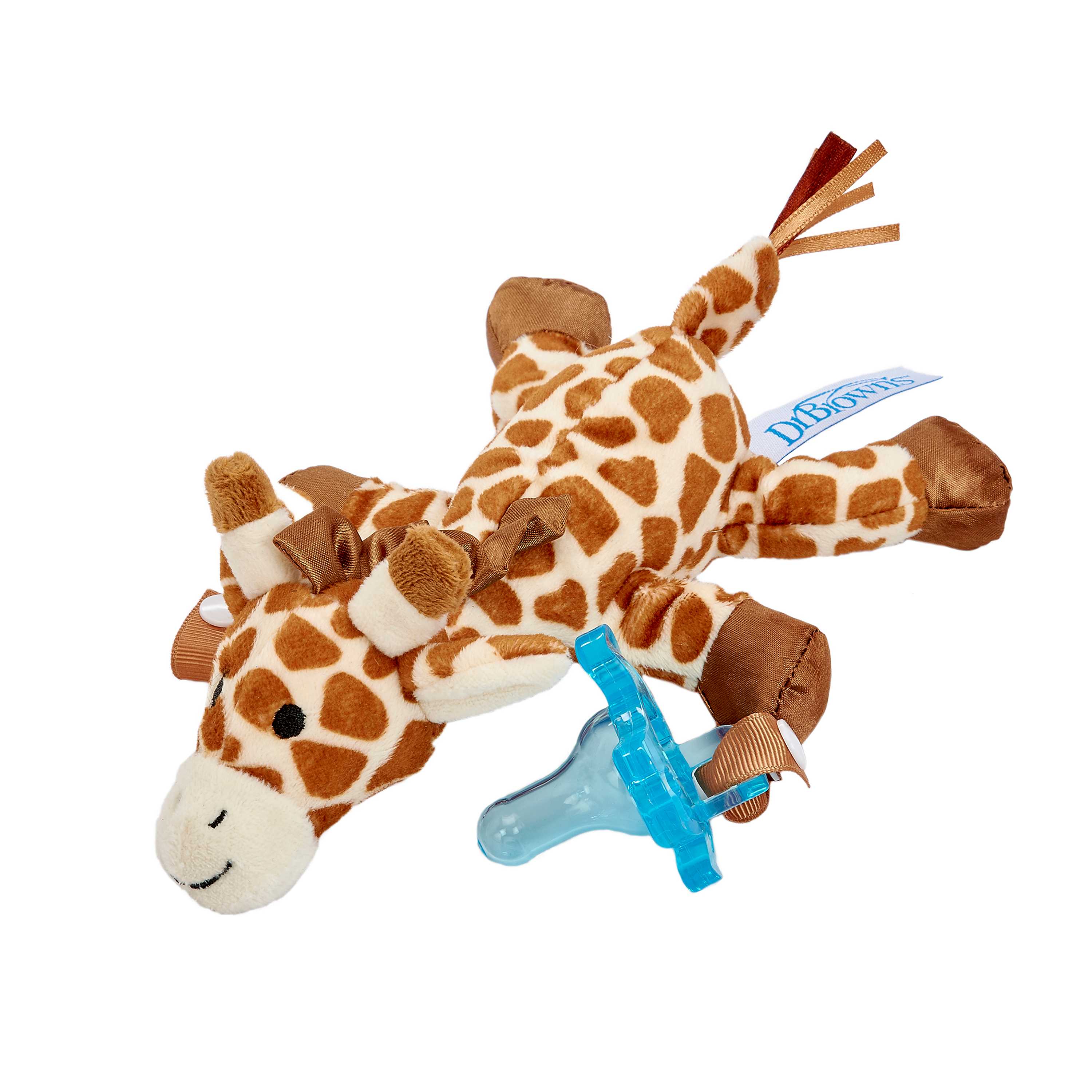 #จุกนมหลอก Dr.Brown's : DRBAC047-P6# Giraffe Lovey with Blue One-Piece Pacifier