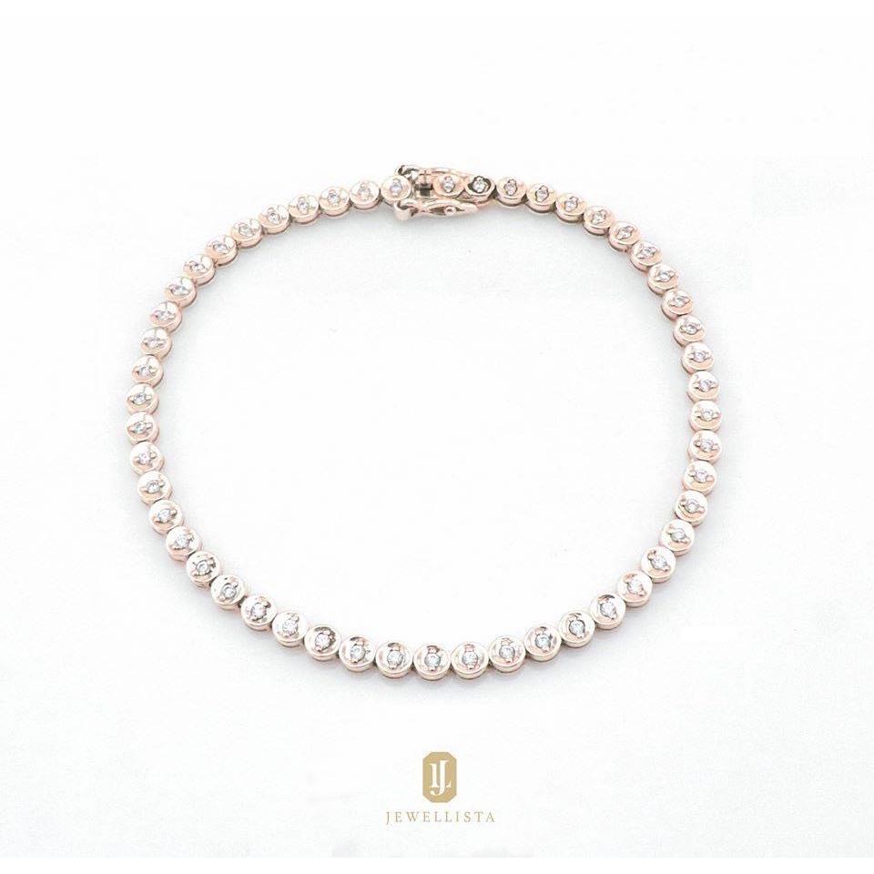 Jewellista สร้อยข้อมือโซ่ Sloane ประดับพลอย CZ