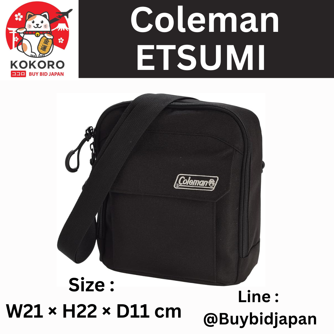 [PRE-ORDER] กระเป๋ากล้อง Coleman x ETSUMI Black Shoulder Bag กระเป๋าสะพาย โคลแมน  สีดำ ทรงเหลี่ยม