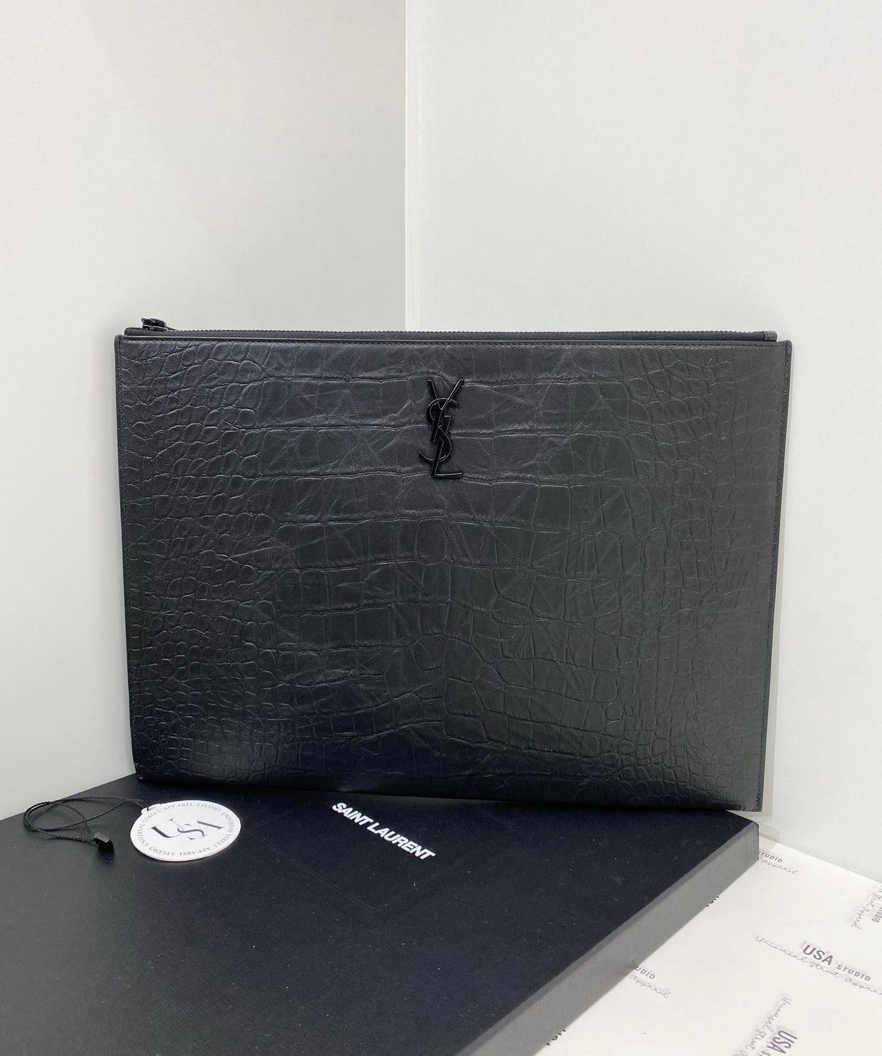 Saint Laurent croc clutch (large)