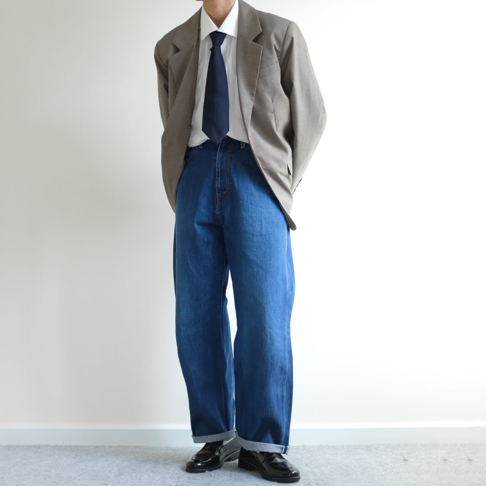 CEPO  High Waist Straight Oversized Wide Legs Jeans 