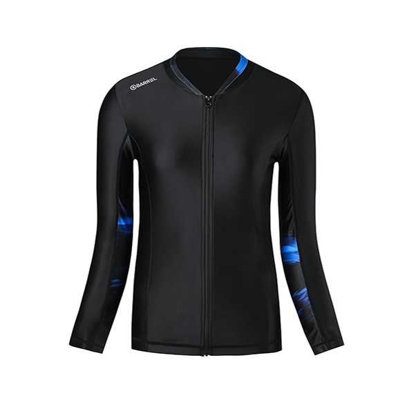 BARREL WOMEN_TINA ZIP UP RASHGUARD -BLACK