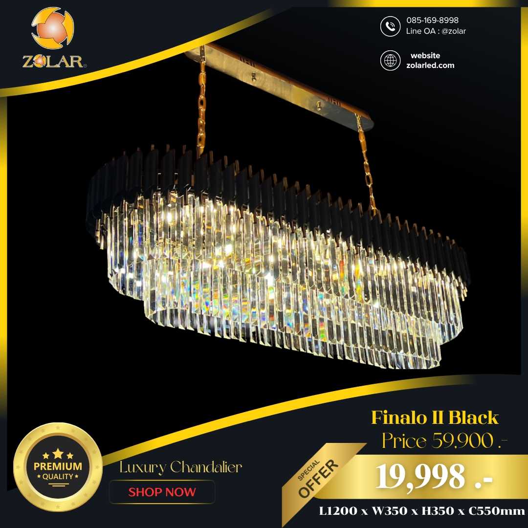 โคมคริสตัล Black Finalo II 120cm. CDR2127L