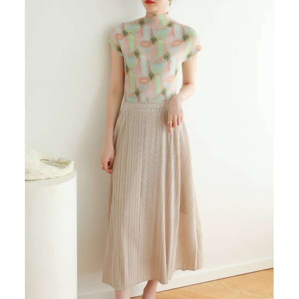 Best Seller!! 2MUAY PLEAT เซ็ตพลีทคุณภาพ SWEET PRINTED PLEAT SET สีเขียวครีม รุ่น GJO3208/GJO7666...