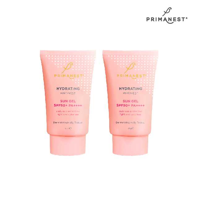 2หลอด PrimaNest Hydrating birdnest Sun Gel SPF50+PA++++  50 ml.