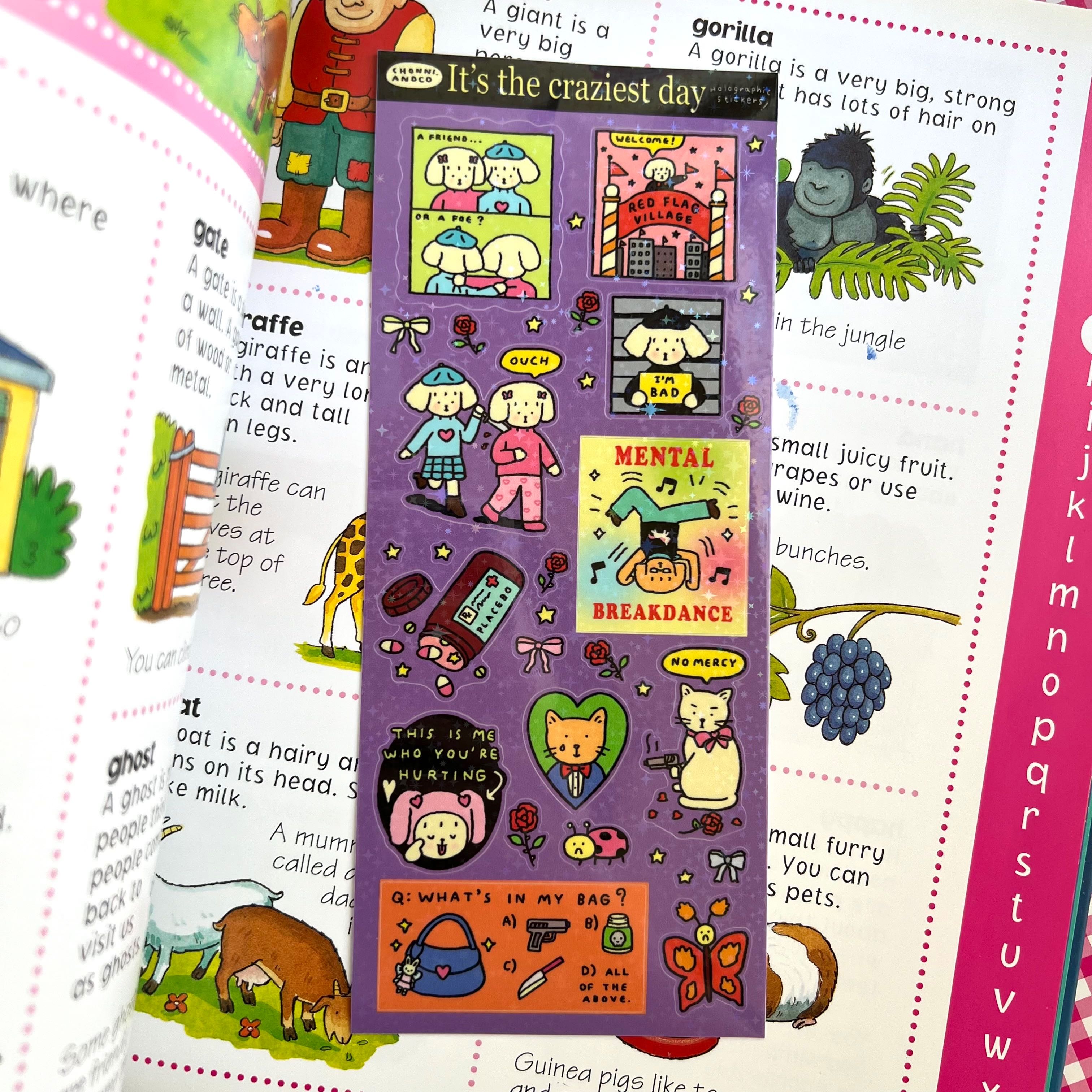 The craziest day sticker sheet (hologram)