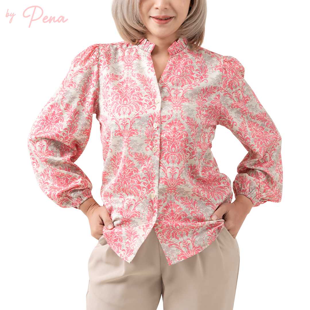 By Pena เสื้อเบลาส์ คอปกสกิปเปอร์ แขนพอง BPSL072403