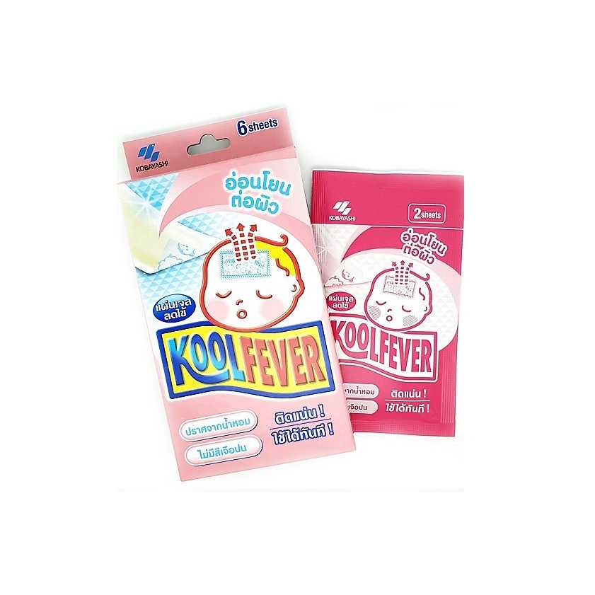 Koolfever แผ่นแปะลดไข้ สำหรับเด็กเล็ก 0-2 ปี (1กล่อง/6ชิ้น)