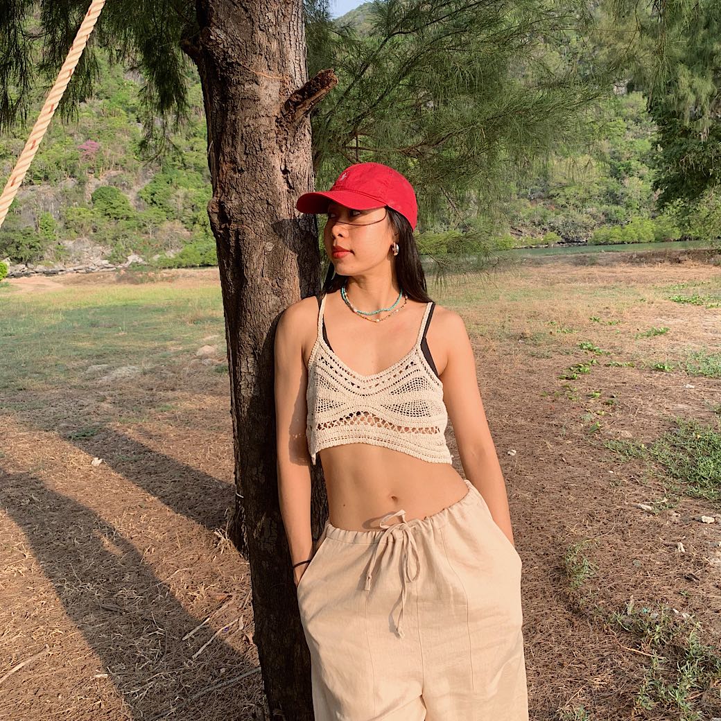 Petite crocheted crop