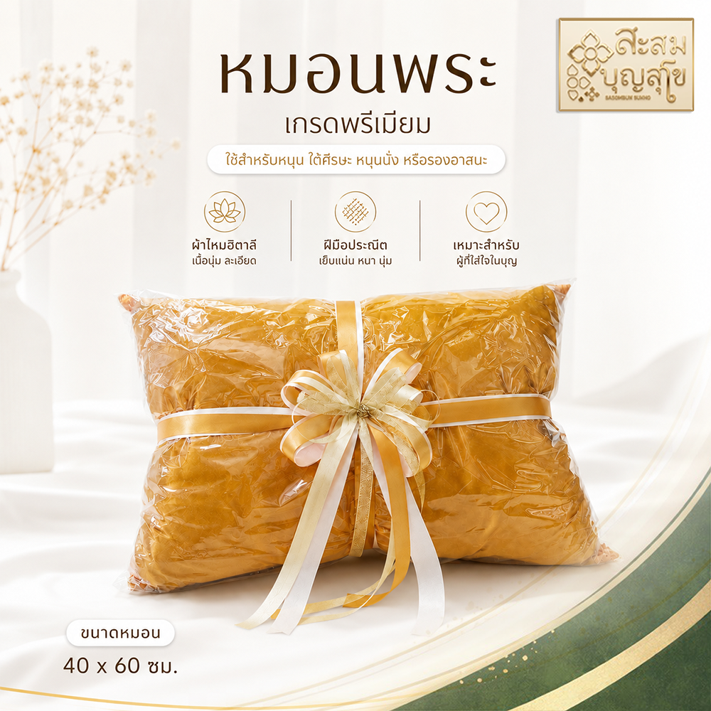 หมอนพระ โบว์ 3 ชั้น